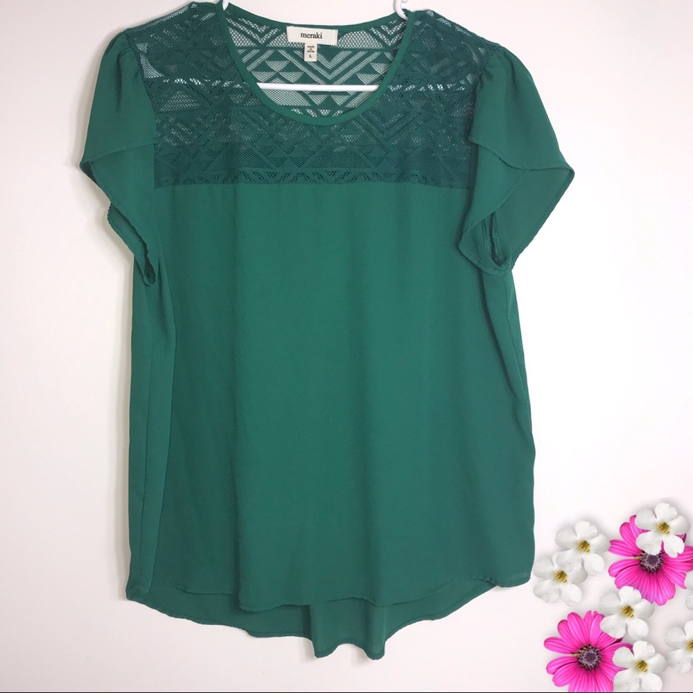 Meraki womens blouse with round neck